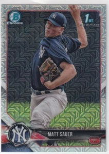 2018 BOWMAN CHROME 1ST RC MOJO REFRACTORS MATT SAUER NEW YORK YANKEES - S1836 - Picture 1 of 2