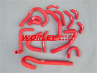 Radiator Silicone Heater Hose Kit For Nissan Skyline R33 R34 Gtr Rb26det In Red