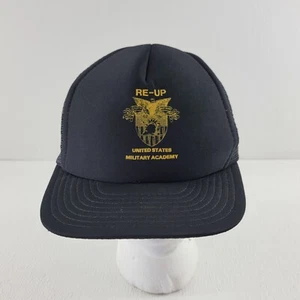 Vintage United States Military Academy RE-UP Black Hat Mesh SnapBack Trucker - Picture 1 of 9