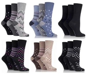 3 Pairs Ladies Gentle Grip Bamboo Non Binding Honeycomb Top Socks UK 4-8 - Picture 1 of 7