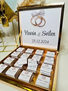 Schokobox Personalisierte Schokolade Etiketten Hochzeit Verlobung Söz Cikolatasi - Bild 1 von 15