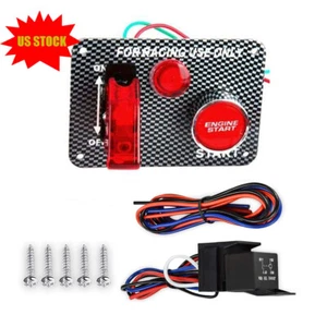 Carbon Ignition Switch Panel Engine Start LED Toggle Racing Car 50A - Picture 1 of 9