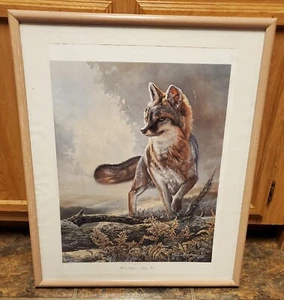 Marian Anderson LE Signed Vintage Misty Gray Gray Fox Art Print 20" X 15" - Picture 1 of 9