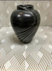 Vintage Haeger Pottery Vase Art Deco Style 8.5” Wave Design 1980s Style - Picture 1 of 12