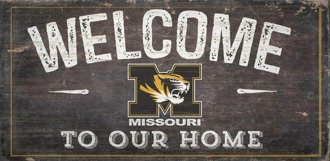 Missouri Tigers Welcome to Our Home 12" x 6" Wood Sign [NEW] NCAA Plaque Wall Cover