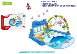 5 in 1 Baby Piano Playmat Kick Lay Play Toddler Musical Fitness Gym/Arch Mat UK - Picture 1 of 8