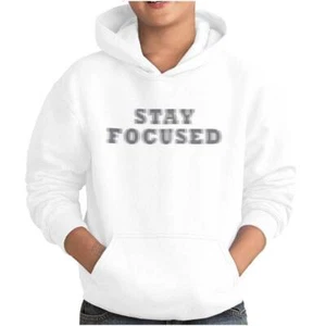 Funny Sarcastic Joke Stay Focused Blur Humor Youth Hooded Sweatshirt Boy or Girl - Picture 1 of 7