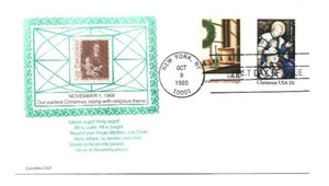 1842-43 1980 Christmas Carrollton Madonna, error  FDC wrong cancel - Picture 1 of 1