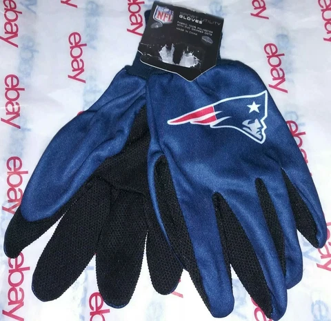 Pair Official NFL New England Patriots Football Team Sports Work Utility Gloves Cover
