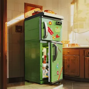 Moc 578pc Building Blocks Retro Refrigerator fridge City Bricks Model Kids Toy - Picture 1 of 5