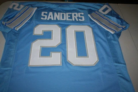 BARRY SANDERS #20 SEWN STITCHED HOME POWDER BLUE JERSEY SIZE XXL HALL OF FAME Cover