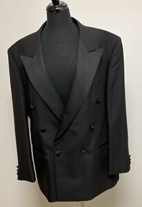 Marks and Spencer Dinner Jacket Chest 44in Black with Forest Green Lining Wool