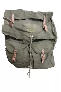 Vintage Canvas Backpack Rucksack Campari Leather Straps Scouts Hike Bushcraft - Picture 1 of 10