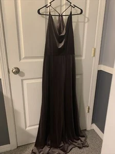 Jenny Yoo Sullivan sleeveless cowl-neck velvet gown In Vintage Plum Sz 10 - Picture 1 of 7