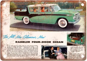 1956 American Motors Corporation Rambler Vintage Ad Retro Look Metal Sign A12424 - Picture 1 of 2