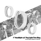 7'' Headlight & 4.5" Auxiliary Light Chrome Visor Trim Cover For Harley Softail
