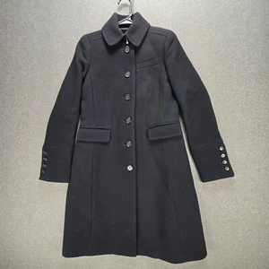 J Crew Größe 0 schwarz Doppeltuch Metro italienischer Wollmantel - Bild 1 von 9