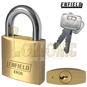 Enfield ER35 Security 35mm Solid Brass Padlock Keyed Alike Hardened Shackle - Picture 1 of 2