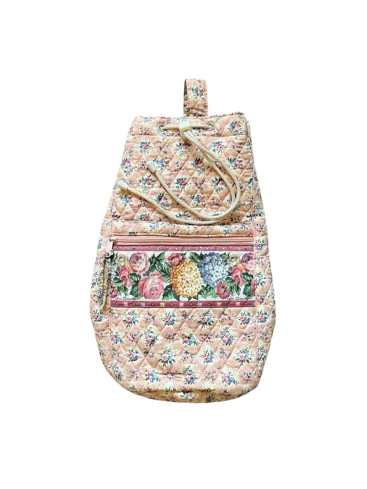 Винтажный Vera Bradley на шнурке рюкзак слинга сумка розовый цветочный 90-х коттедж Core - Изображение 1 из 1