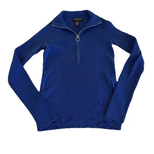 INC International Concepts Women’s Blue 1/2 Zip Ribbed Sweater Size Small - Picture 1 of 11