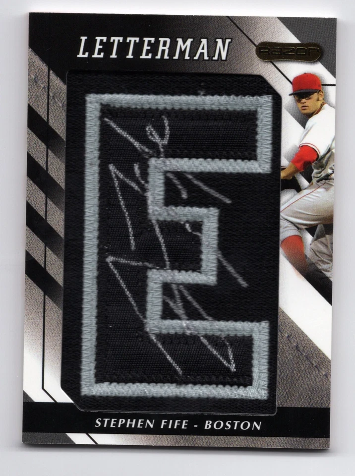 2008 Razor Letterman Autograph Patch (E) Stephen Fife #d 5/5 - Boston Red Sox - Image 1 of 1