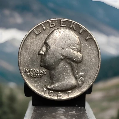 1967 no mint mark quarter Numbers On Rim A Filled In Cod We Trust - Image 1 of 2