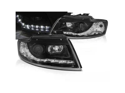 headlights daylight black for audi a4 b6 cabrio 2002-2006 - Image 1 of 2