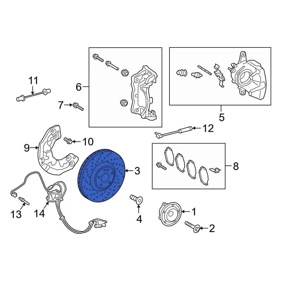 For Mercedes-Benz G550 2019-2025 Mercedes-Benz 4634210000 Front Disc Brake Rotor - Imagem 1 de 3