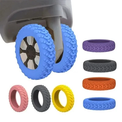Silicone Luggage Wheel Protectors Travel Noise Cover Case Accessories - image 1 of 4