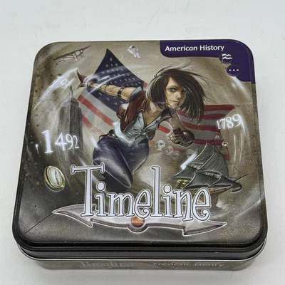 Asmodee Timeline  American History Card Game Box F Henry 110 Cards With Tin - Image 1 of 4