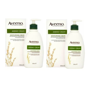 2 x 300ml Aveeno Daily Moisturising Cream Dry & Sensitive Skin Eczema Boxed - Picture 1 of 2