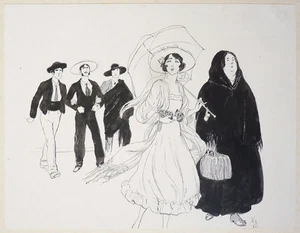 Dessin original de Edouard ZIER (1856-1924) la belle espagnole vers 1915 - Picture 1 of 3