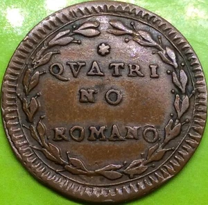Quattrino Romano Pius VI 1775-1799 Vatican copper - Picture 1 of 11