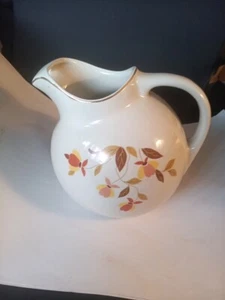 Vintage Hall Jewel Tea Autumn Leaf Ball Water Pitcher Ice Lip Mary Dunbar - Picture 1 of 4