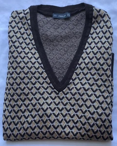 Zara Knit Sweater V Neck Long Sleeve US Small EUR S Gold Metallic Brown - Picture 1 of 7