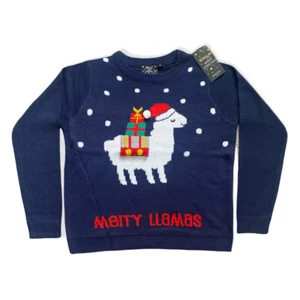 Brave Soul Merry Llamas Christmas Jumper Xmas Festive Size 14 Medium - Picture 1 of 3