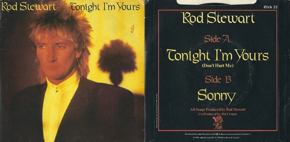 DISCO 45 GIRI                           ROD STEWART - TONIGHT I'M YOURS // SONNY - Immagine 1 di 1