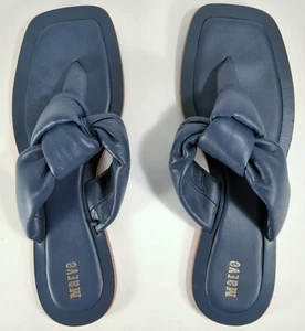 Anthropologie Maeve Puffy Knotted Thong Sandals Blue Womens Size 10 Summer Beach - Picture 1 of 10