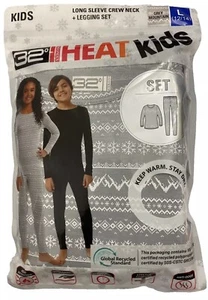 32 Degrees Heat Kids Long Sleeve Crew Neck Legging Set, Grey Size L-12/14 NEW - Picture 1 of 5