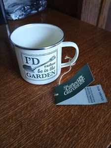 'THE GIFTED GARDENER' TIN COFFEE MUG I'd RATHER BE IN THE GARDEN NEW - Picture 1 of 5