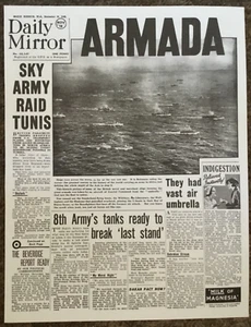 WW2 1942 NEWSPAPER/POSTER 1 PAGE(2 SIDES) “ARMADA” GREAT BRITISH CONVOY” - Picture 1 of 13