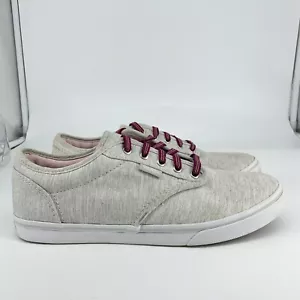 Vans Women 7.5 Sneakers Gray Heathered Canvas Low Top Shoes Lace Up Tie - Picture 1 of 12