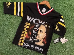 VTG 90’s WCW Wrestling T Shirt Jersey - Youth Medium 10-12 GOLDBERG Man of Steel - Picture 1 of 13