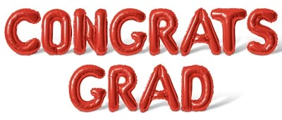 Banner de globos CONGRATS GRAD - Hágalo usted mismo suministros de fiesta globos con letras para graduados Foto 1 de 4