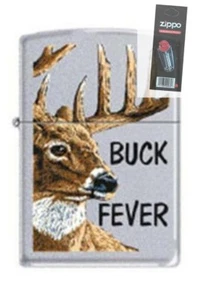 Zippo 1826 buck fever chrome Lighter + FLINT PACK - Picture 1 of 1