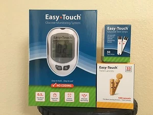 Easy Touch Test Strips Box of 50CT, 100 Lancets 33G And Easy Touch Meter KIT - Picture 1 of 4