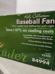Hunter Baseball 44" Ceiling Fan Light  Reversible Blades 23252 NEW Open Box - Picture 1 of 6