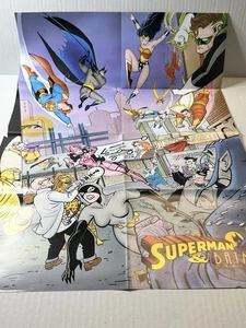 Superman & Batman Magazin ausklappbares Poster 24,5" x 17,5" 1993 - Bild 1 von 8