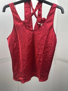 Victoria’s Secret ärmelloses rotes Satin-Tanktop gekreuzter Rücken Damen Small S - Bild 1 von 3
