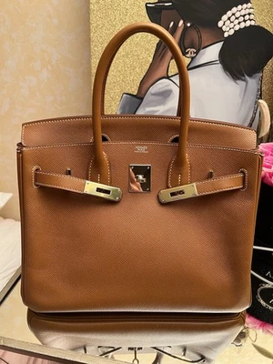 Bolso de cuero Hermes Birkin 30 marrón Epsom Foto 1 de 4